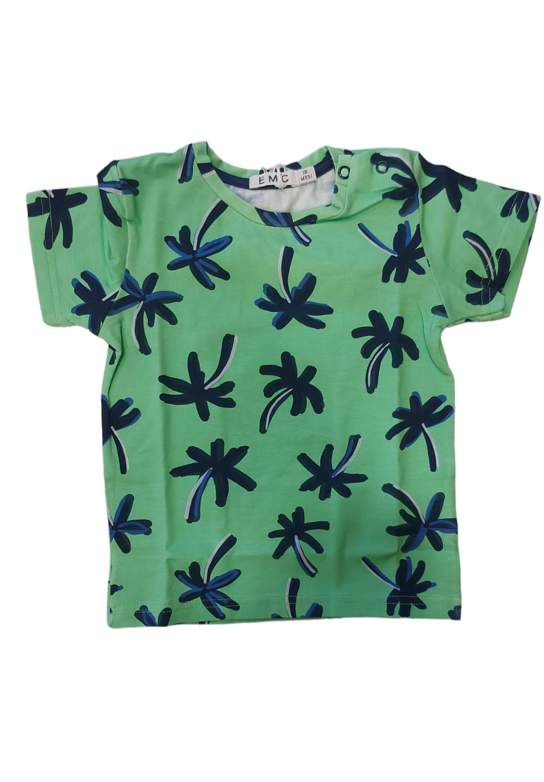 T-shirt verde con palme